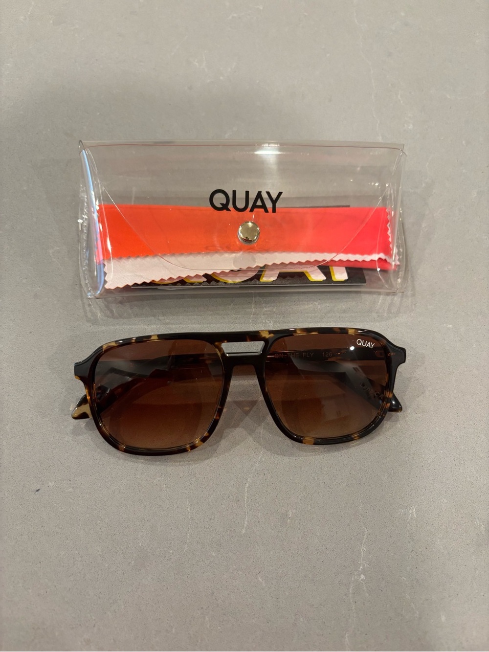 Quay Tortoiseshell Aviator Sunglasses - Brown Lenses - on the fly style